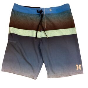 Hurley Phantom Men's Blocked Flight 19 Board Shorts Sz 34